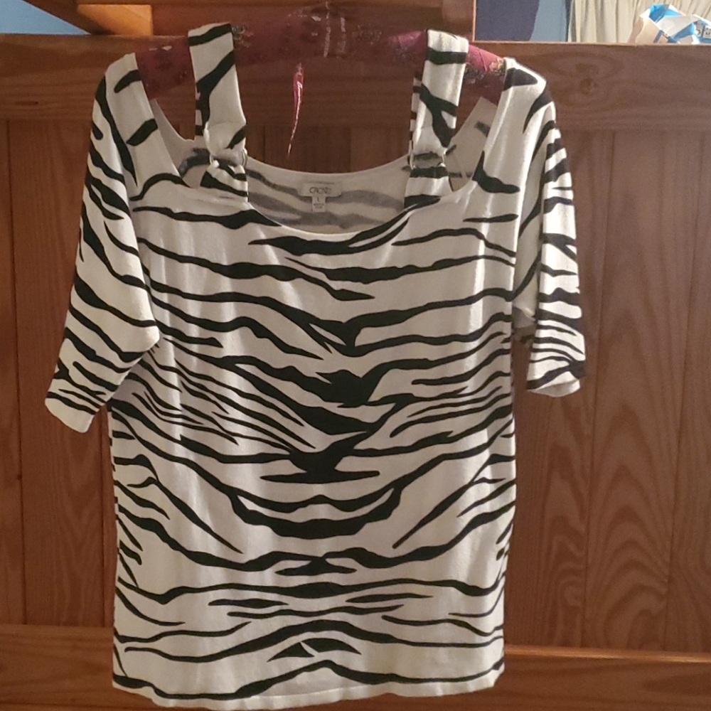 Cache' animal print sweater